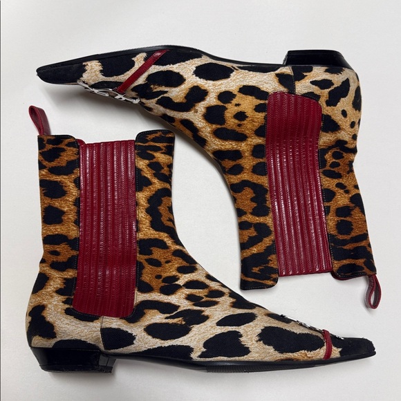 Authentic vintage Christian Dior leopard boots 38.5 john galliano - Picture 4 of 17
